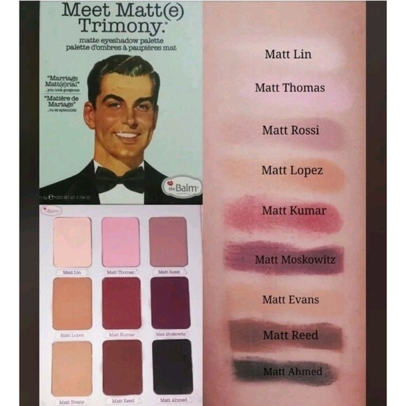 The Balm Meet Matte Trimony Matte Eyeshadow Palette With Mirror NEW In Box - Picture 2 of 5